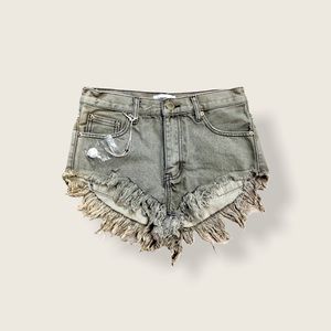 Boutique Glamorous Jean Shorts Frayed Hem Size S